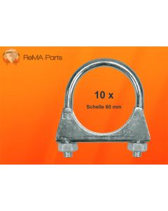 10 x Auspuffschelle Bügelschelle M10 x 60 mm VW AUDI FORD OPEL BMW SEAT SKODA